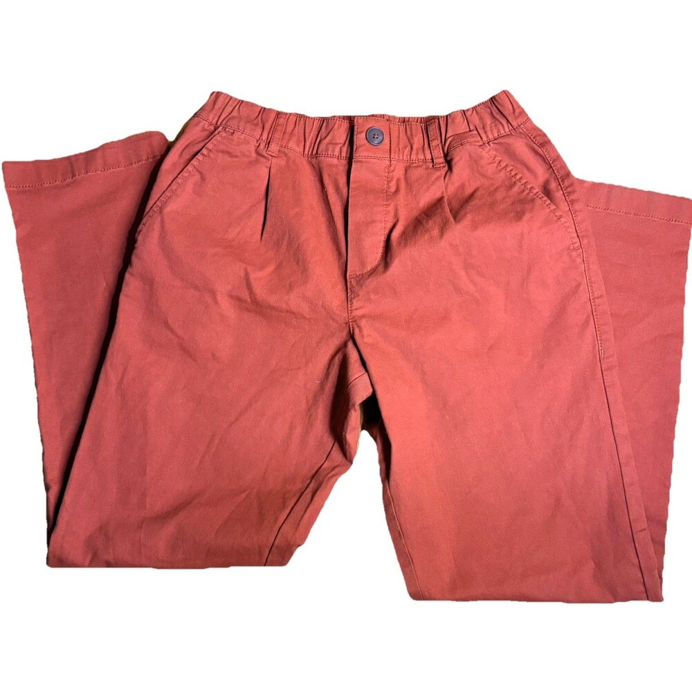 Hanna Andersson Girls Pants Size 12 Rust Straight Leg Pull On Cotton